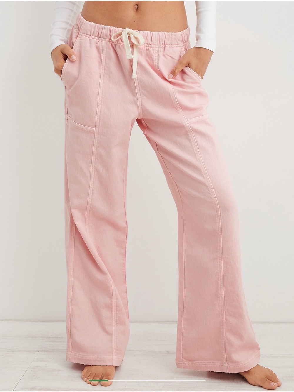 Aerie Me Day Tie Waist Pant SZ S - Picture 2 of 4